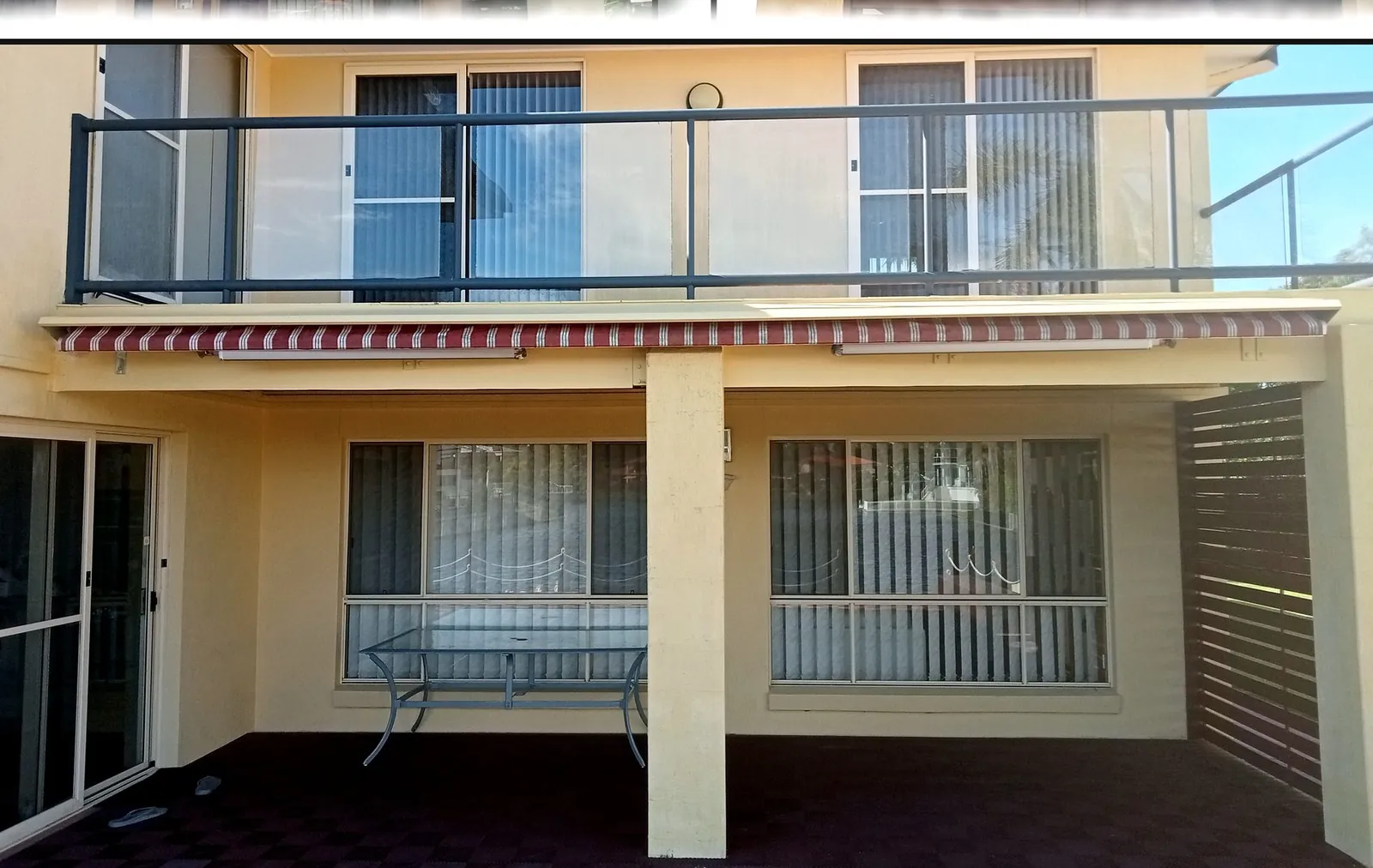 Rebuilt balcony with new balustrades and awning - structural repair Gold Coast