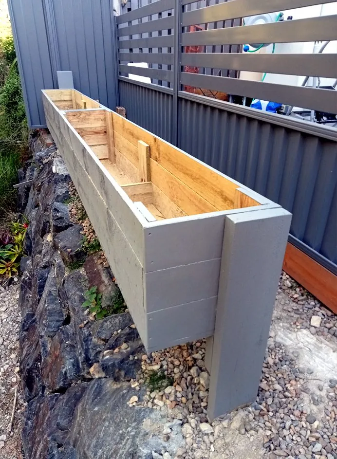 Custom hardwood planter box construction Gold Coast - outdoor carpentry